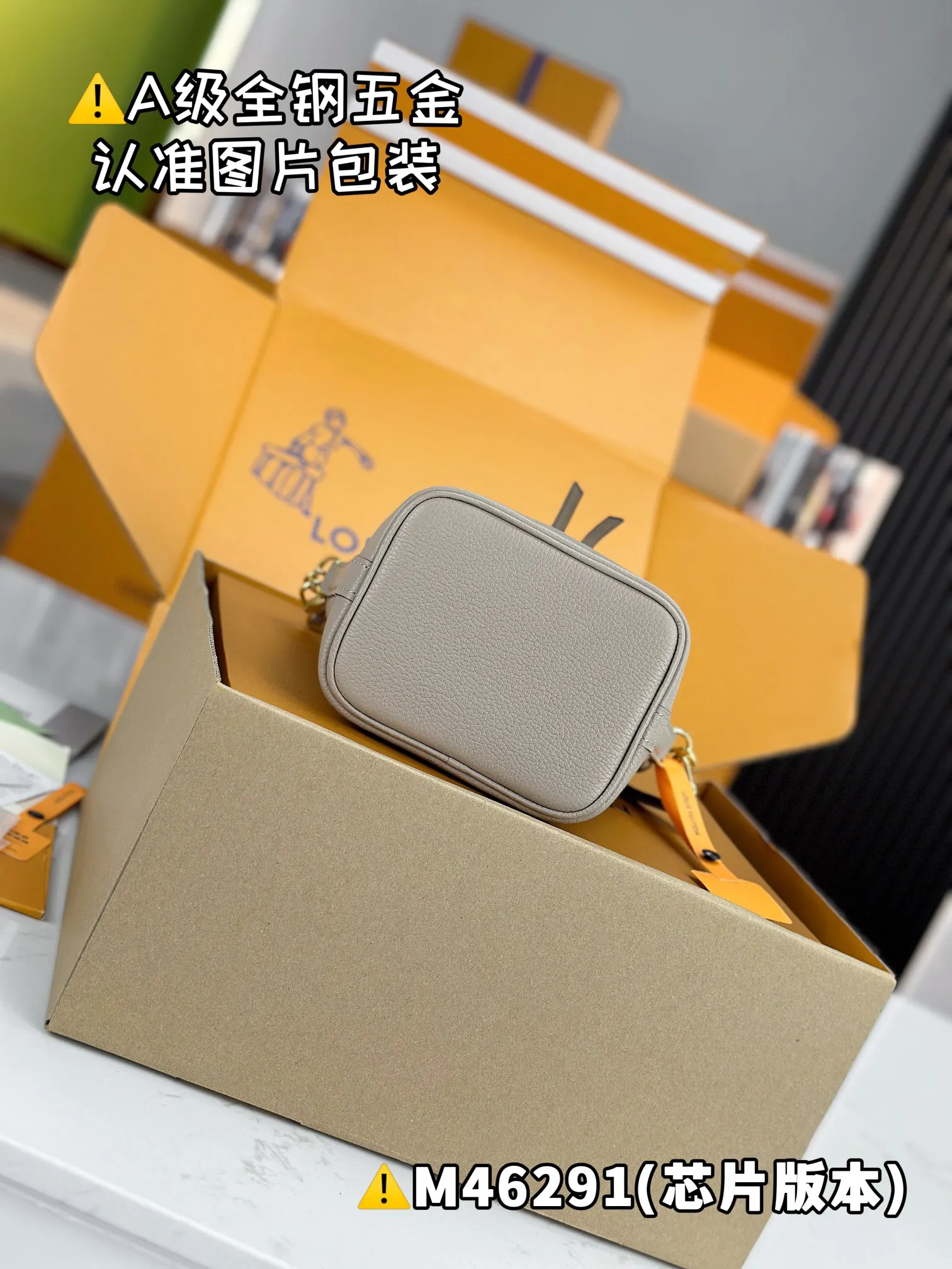 Louis Vuitton Noé 迷你 灰色 Monogram 水桶包