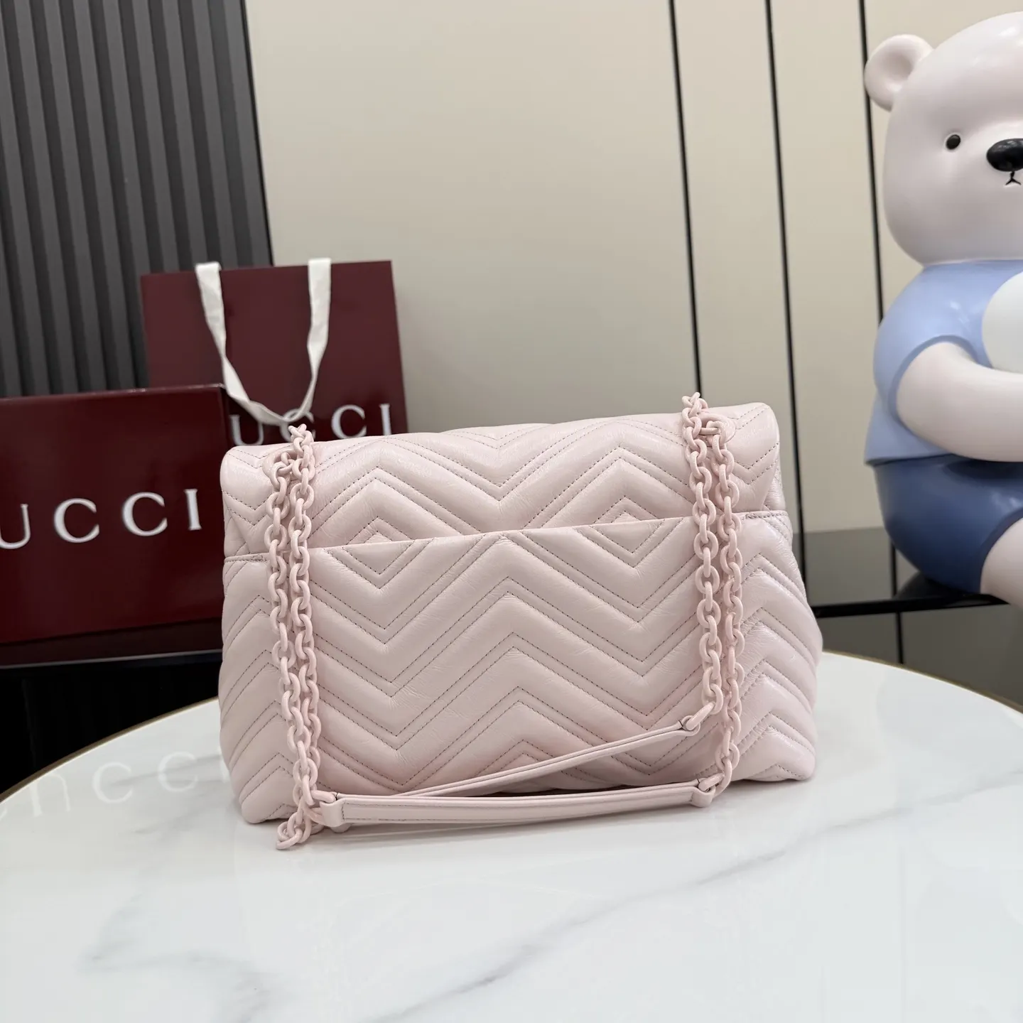 Pink Chain Bag Leather