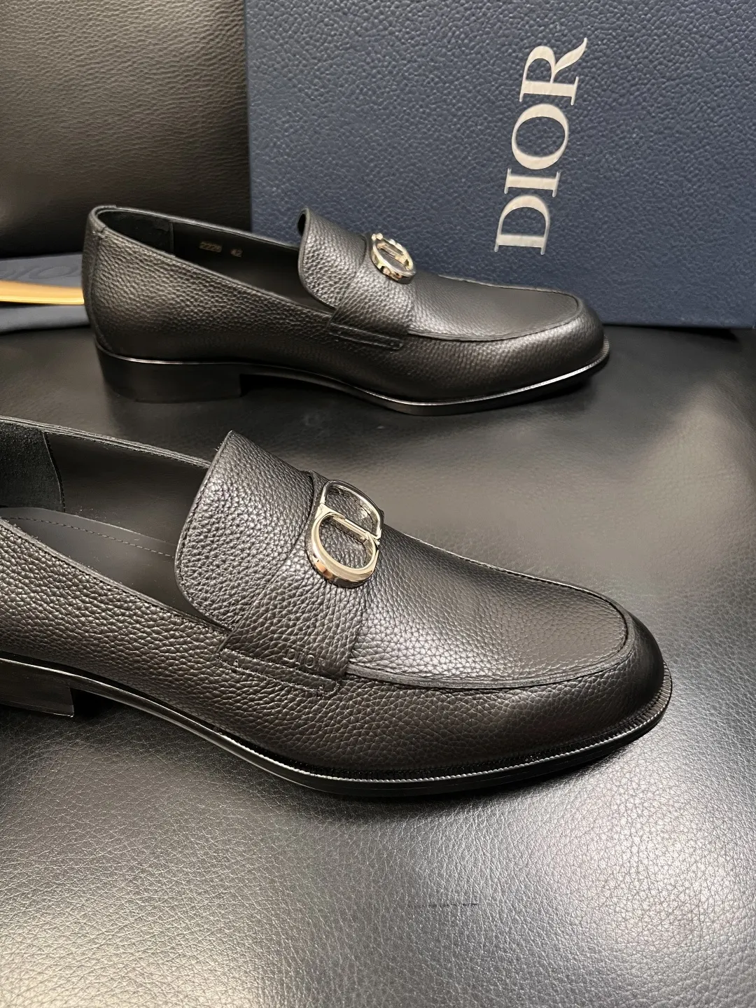 Dior Black/Gray Leather Loafers Image 7 Dior Black/Gray Leather Loafers Image 7