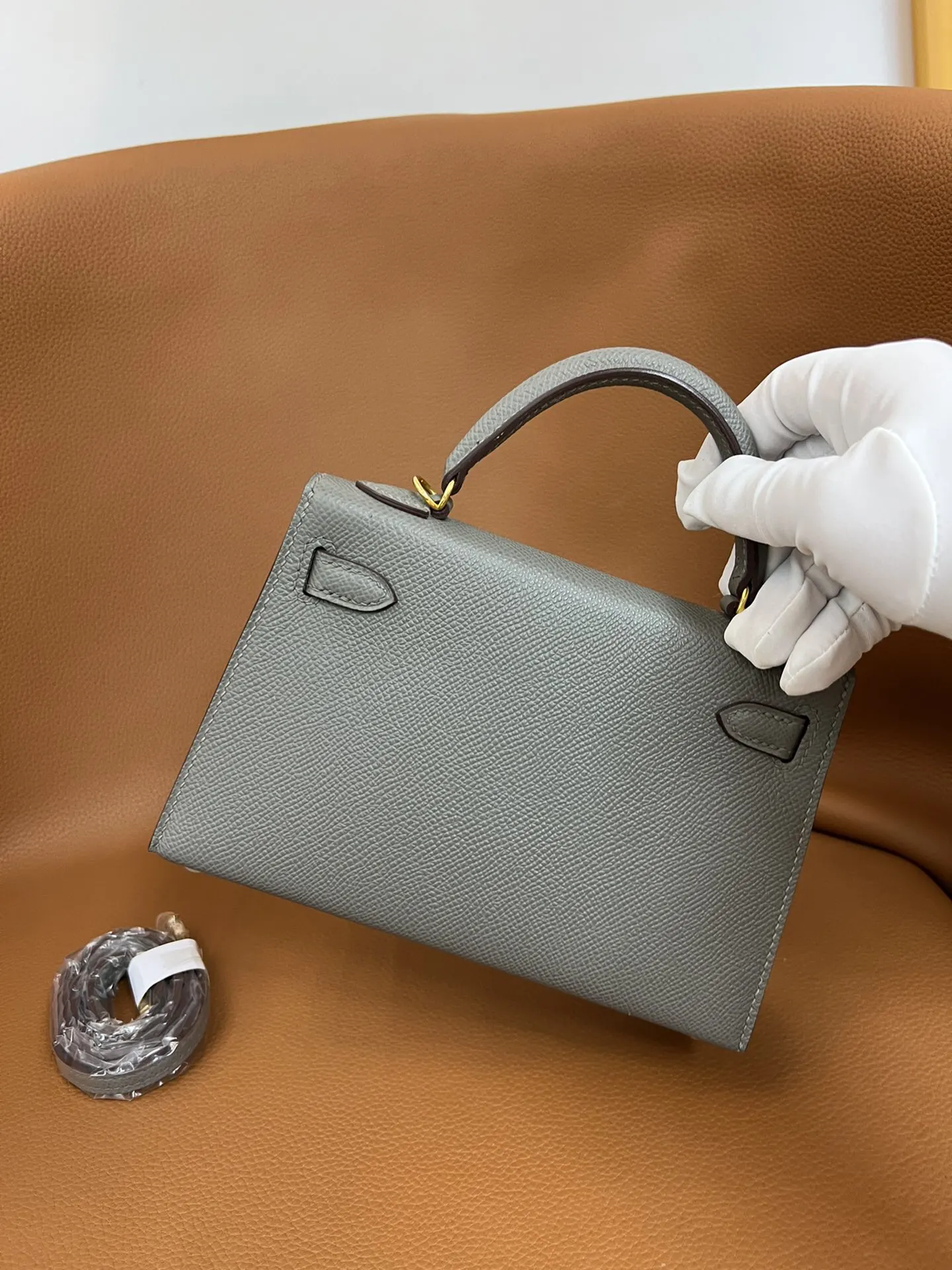 Hermès Kelly 积雨云灰 Epsom掌纹牛皮 手提包 19cm