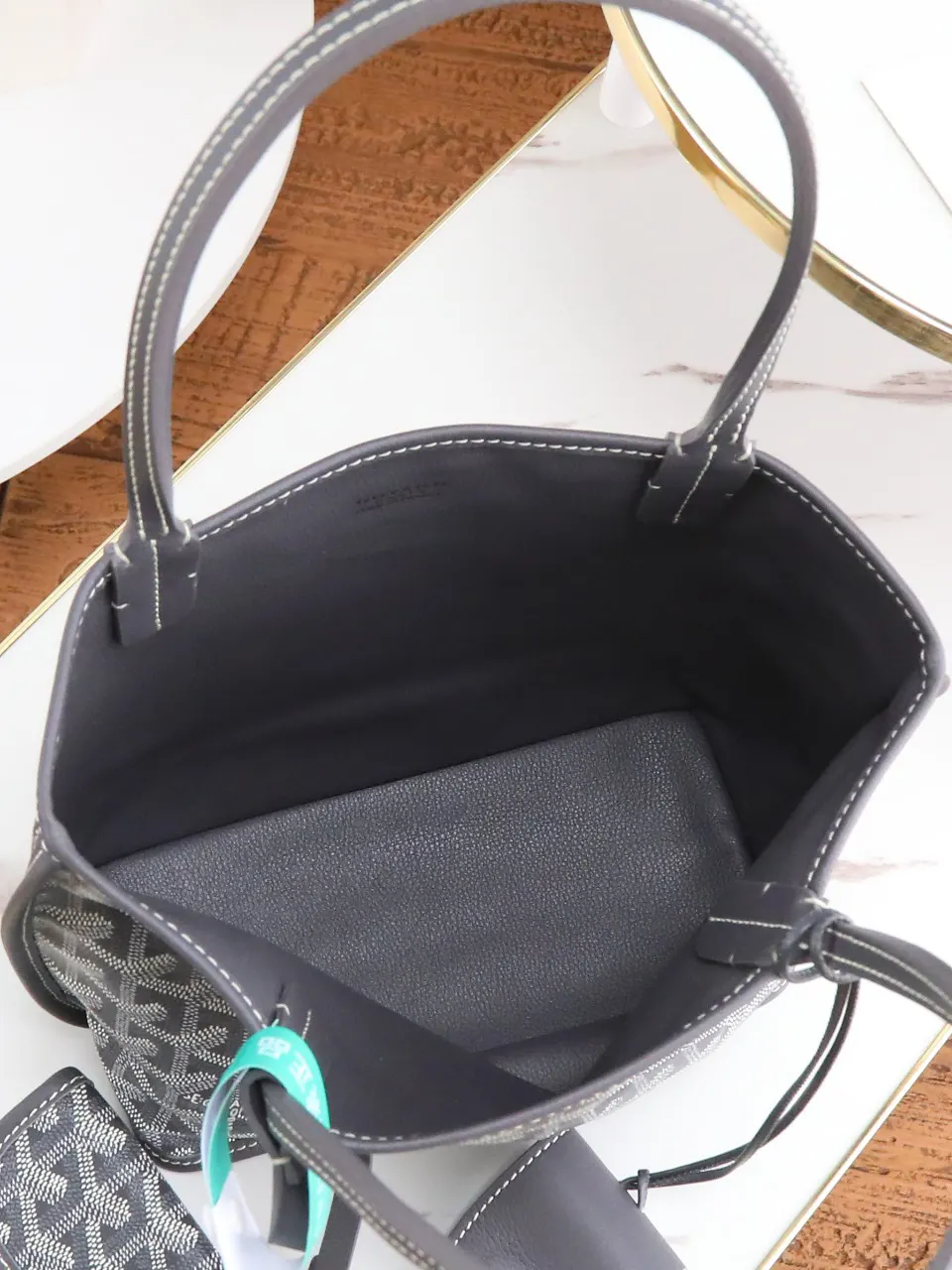 Goyard 灰色 小牛皮 手提包 通勤手提款