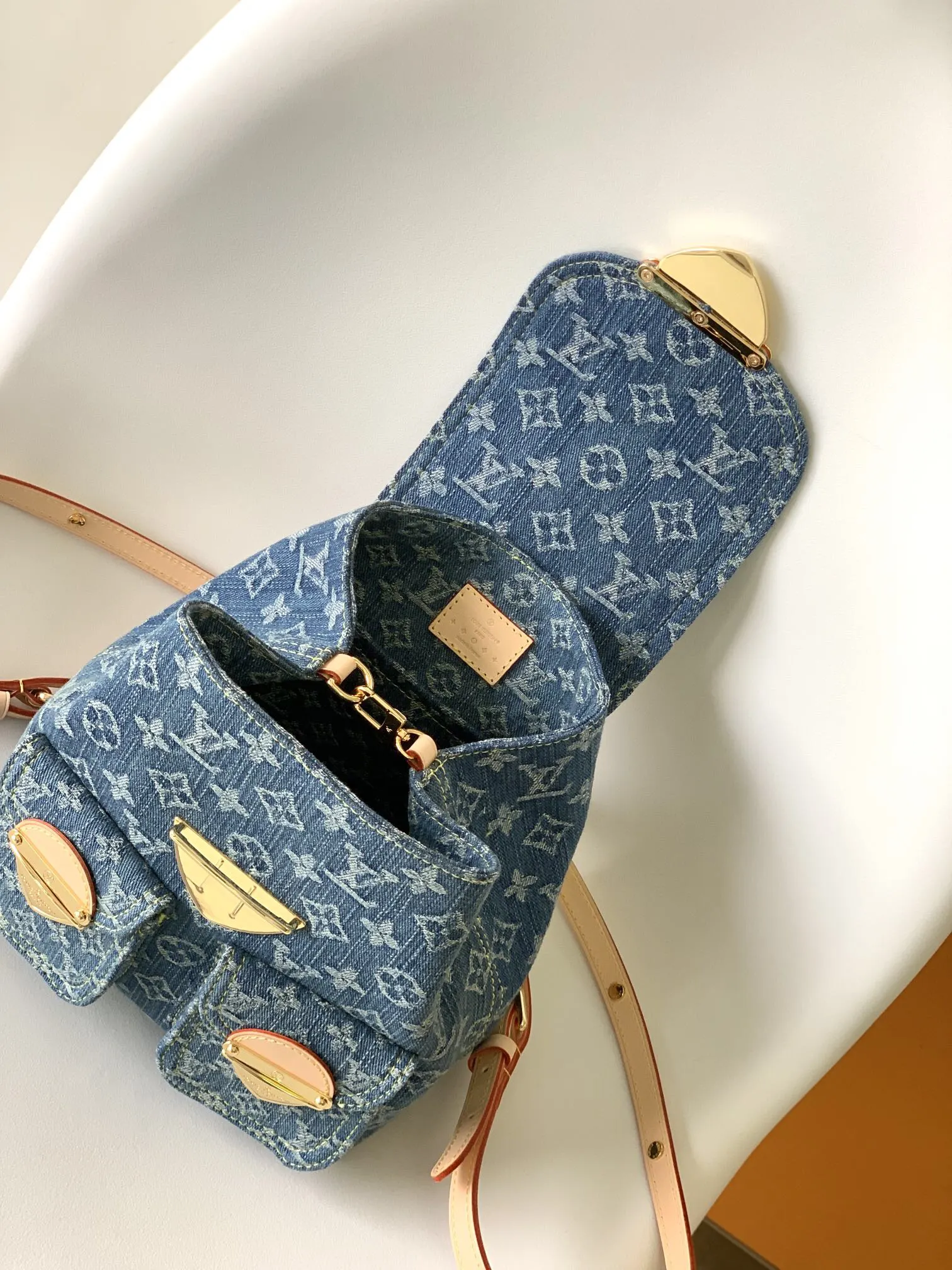 Blue Monogram Backpack Canvas