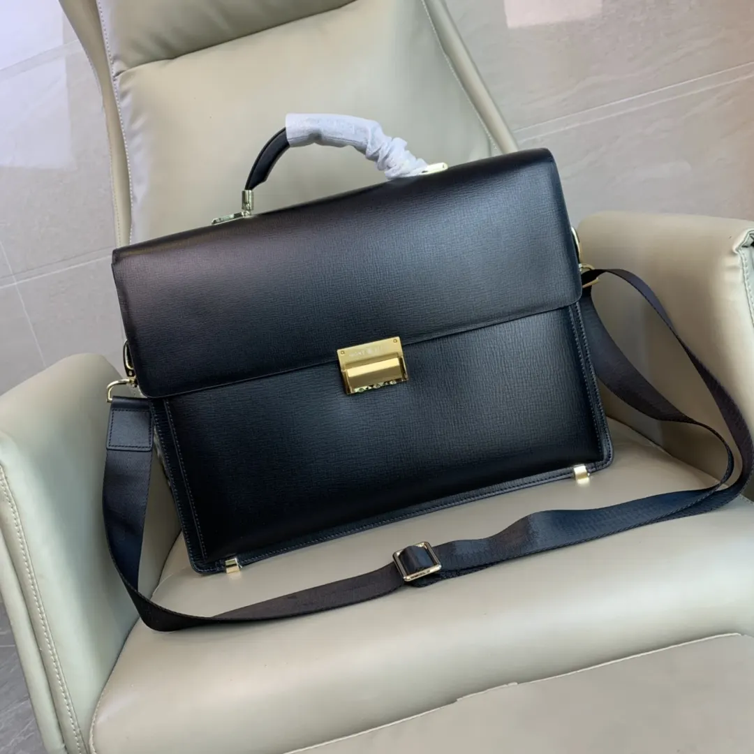 Black Briefcase Business Commuter Leather