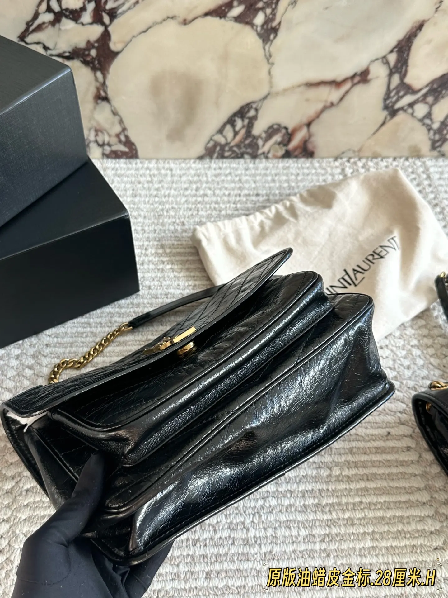 YSL 牛皮 盒 斜挎包 轻便斜挎款