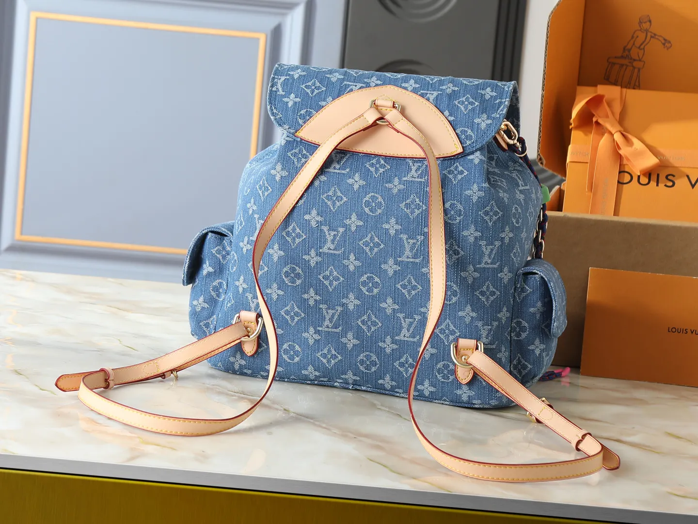 皮革 升级 Denim Re 雙肩包 实用雙肩款