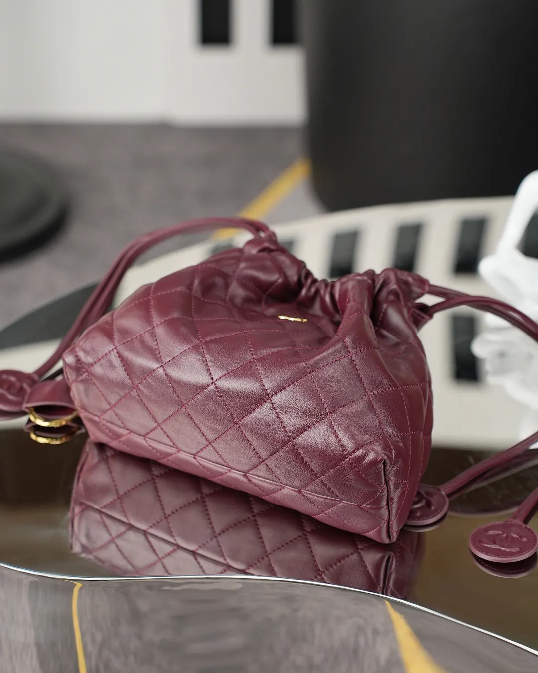 CHANEL 红色 羊皮 手提包 通勤手提款