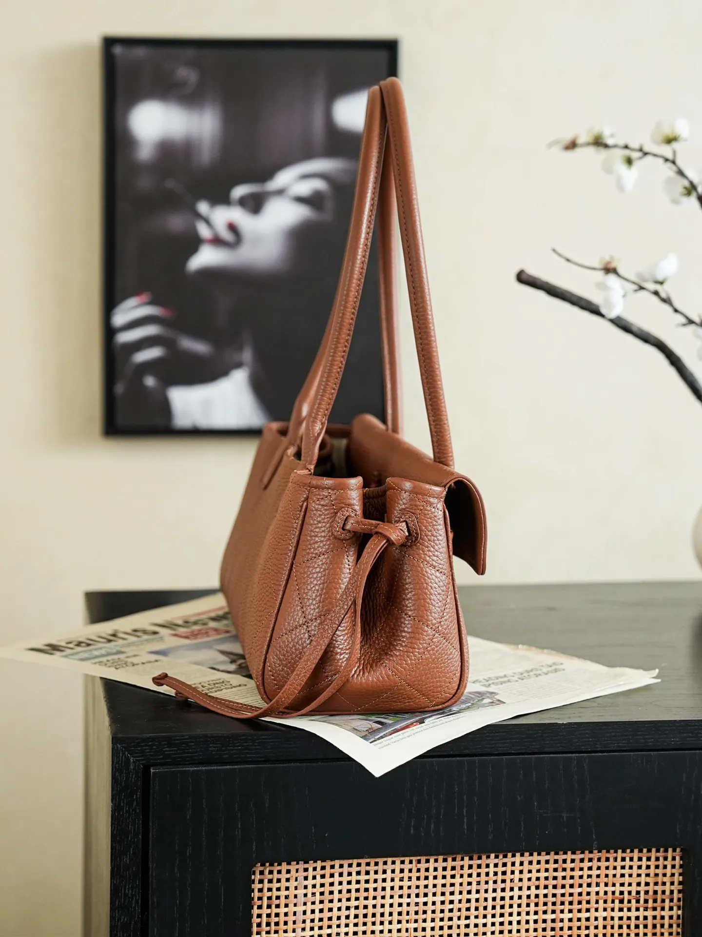 Brown Hobo Shoulder Bag Vintage Classic Leather