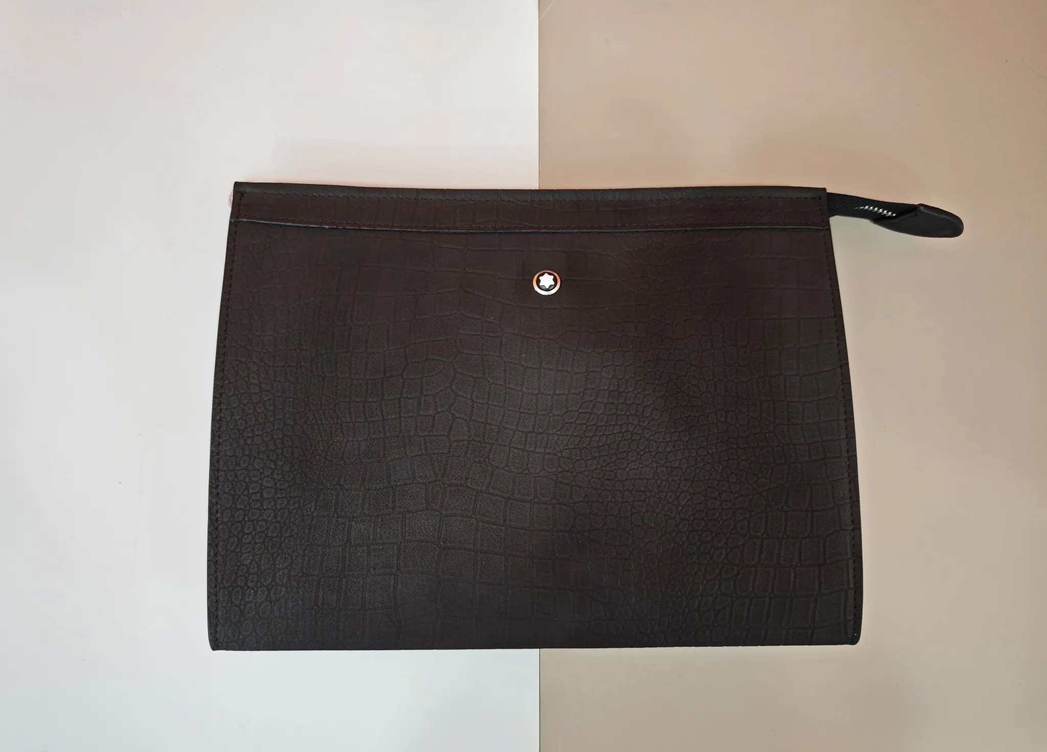 Black Blue Clutch Bag Leather