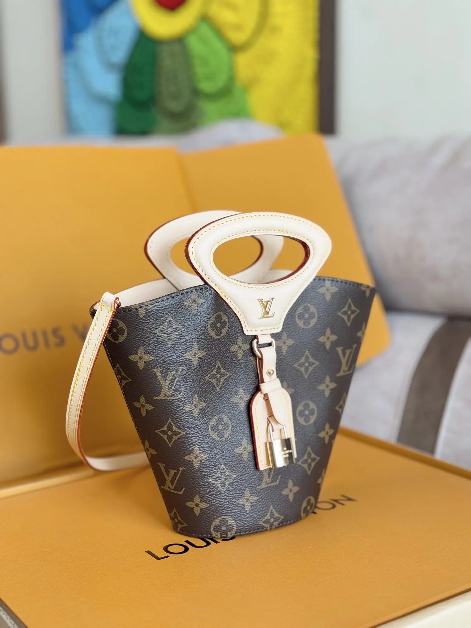 LV 老花 帆布 RIVAGE BB 手袋 水桶包 休闲水桶款