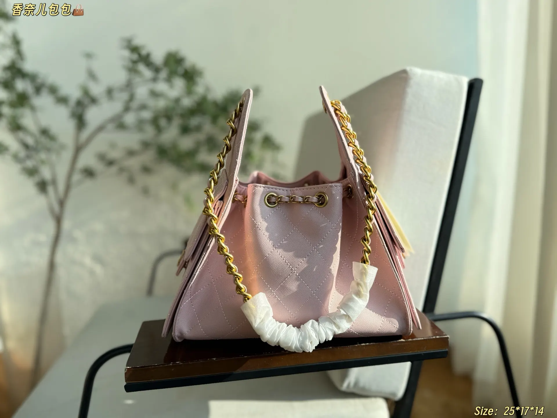 Gold Hobo Shoulder Bag Vintage Leather