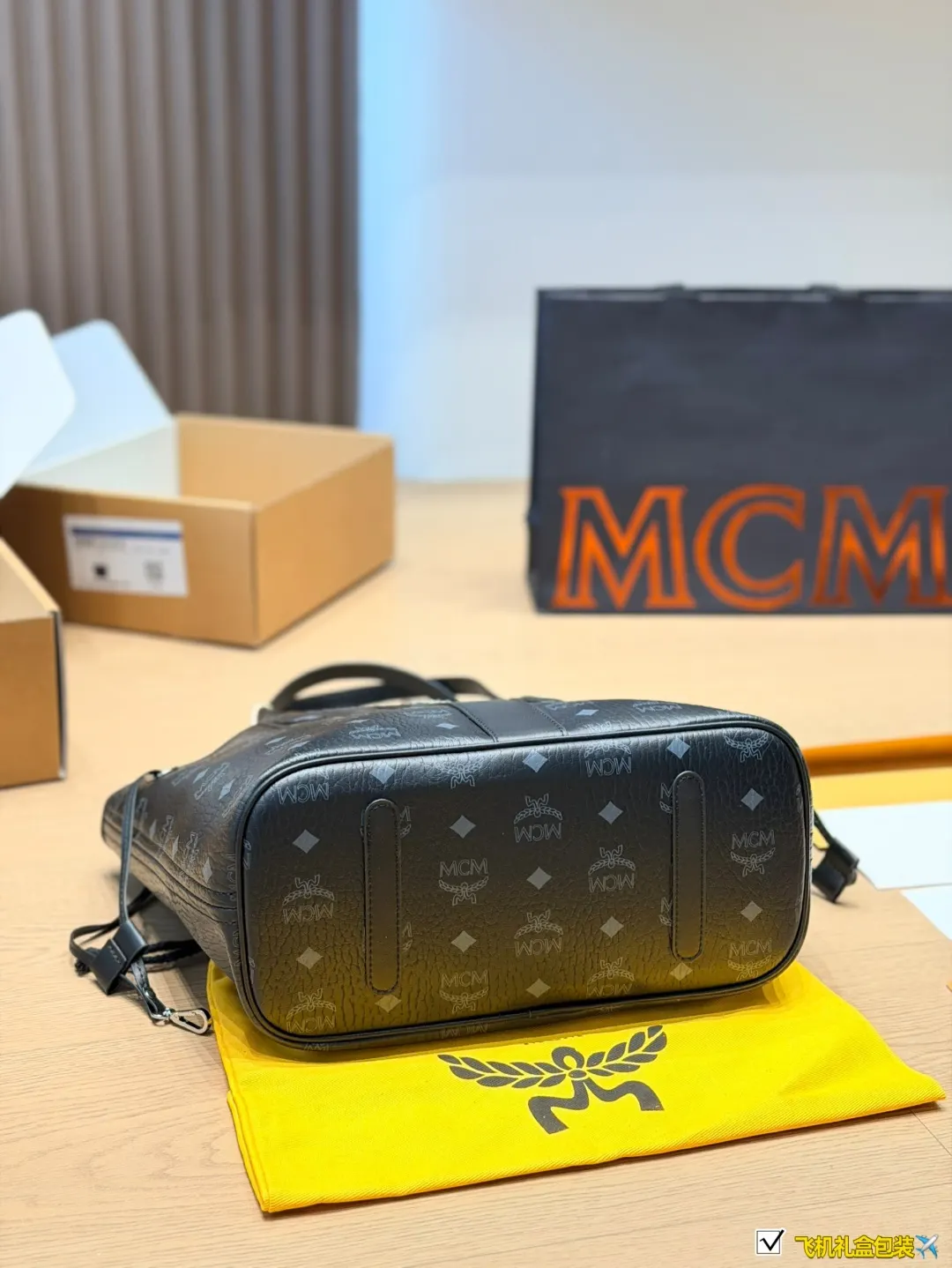 金色 MCM經典子母托特包 干邑色Vise 大容量托特款