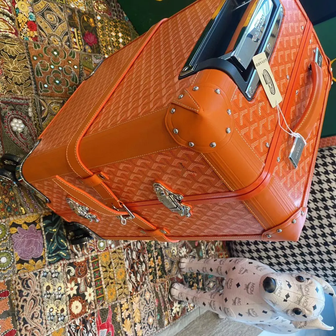 老花 橙色 帆布 送礼首选 行李箱 旅行拉杆款 輕便出行款