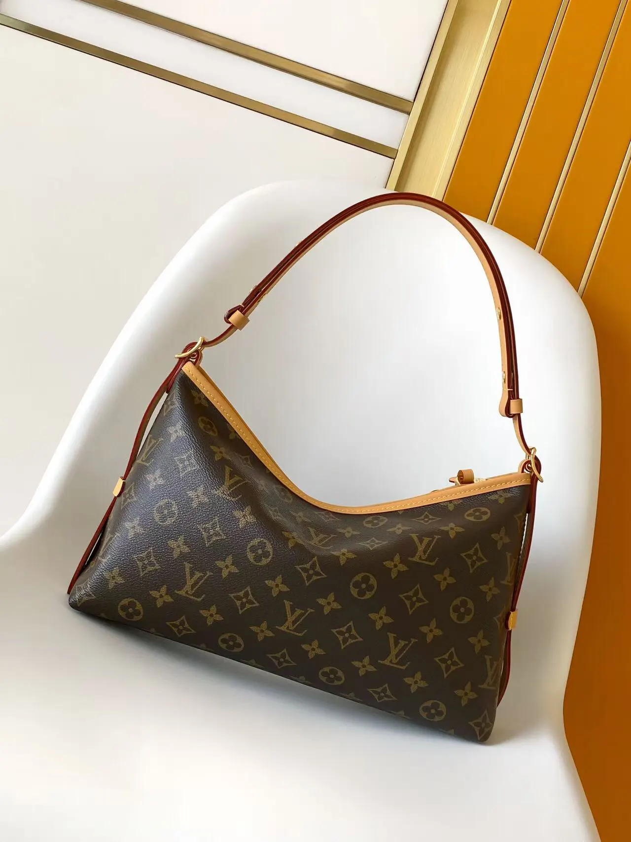CarryAll 老花 金色 牛皮 手拿包 精致手拿款