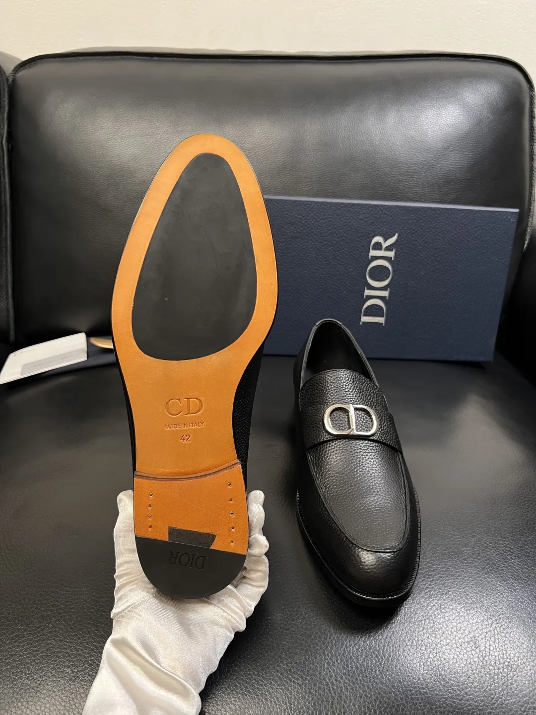 Dior Black/Gray Leather Loafers Image 2 Dior Black/Gray Leather Loafers Image 2