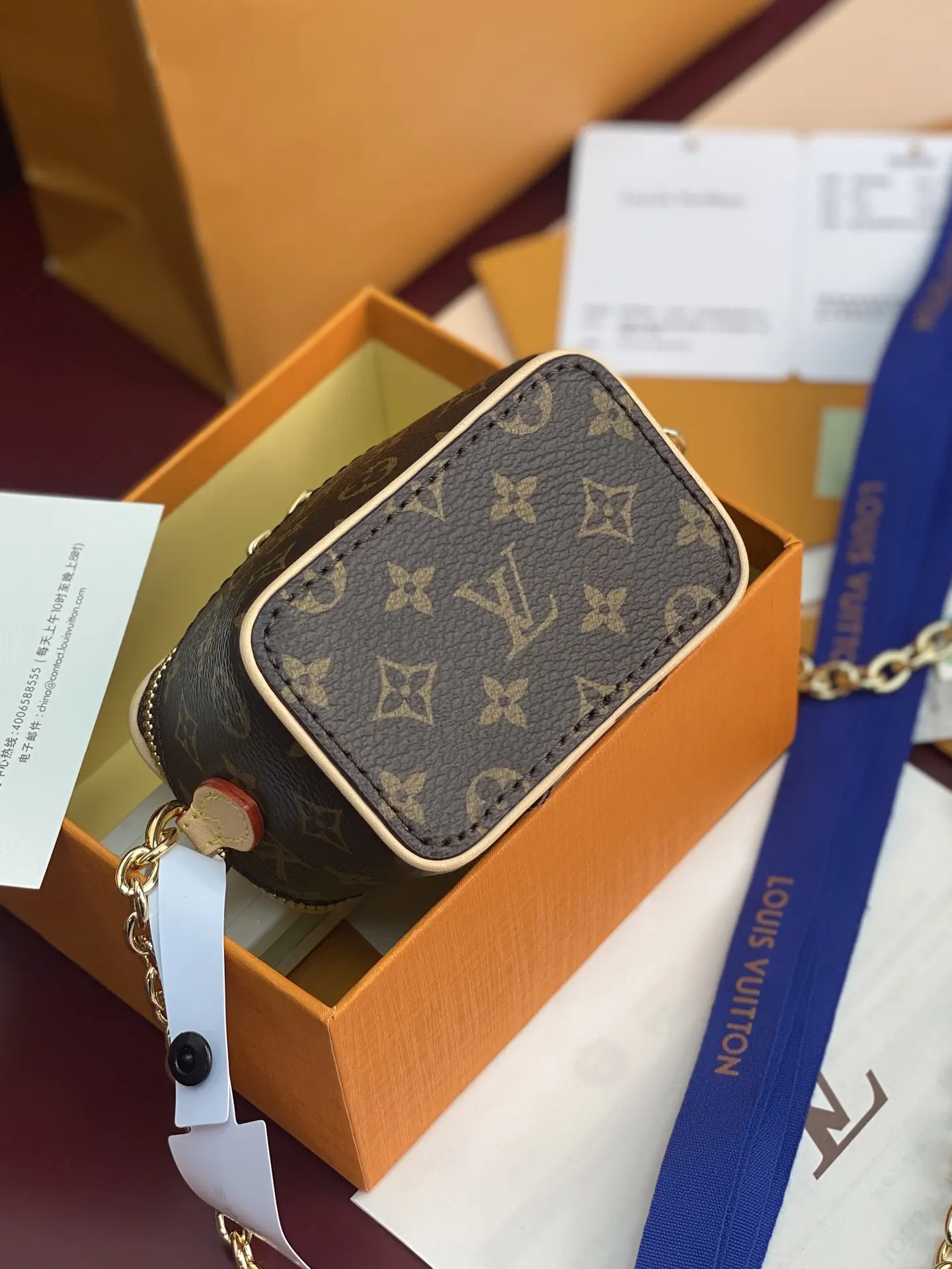 LV 老花 金色 帆布 批 老花 鏈條包 精致鏈條款