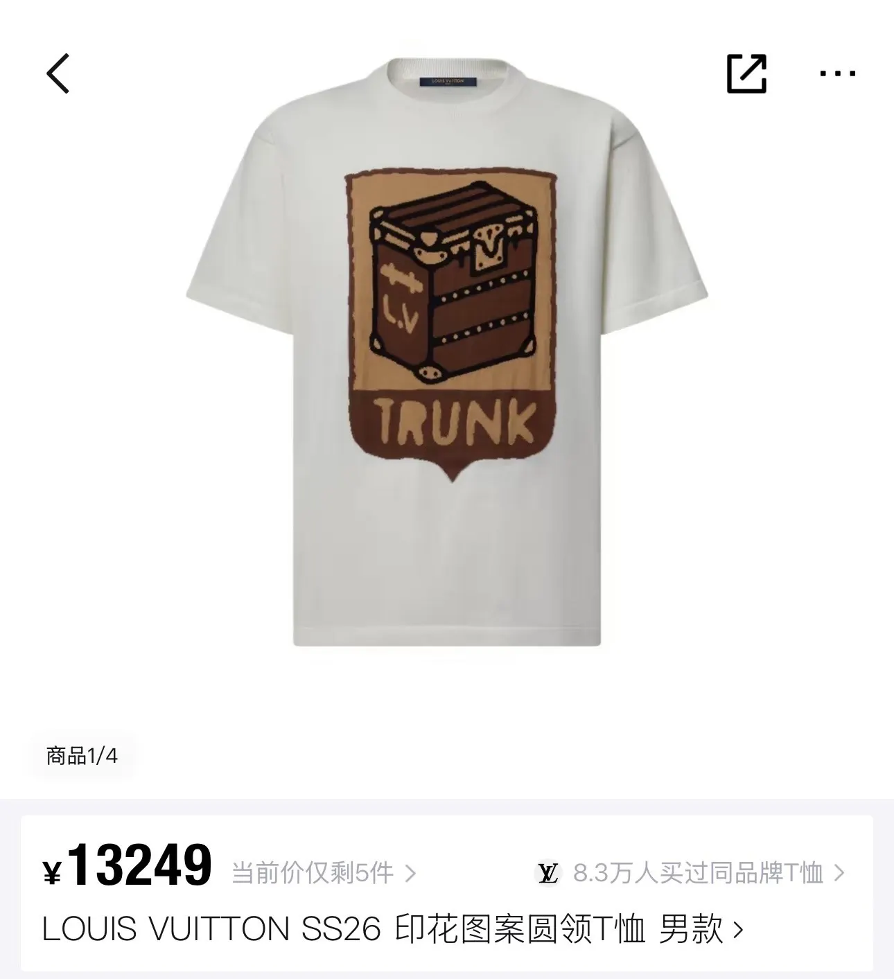 Louis Vuitton 25SS 白色 Mo短袖T恤